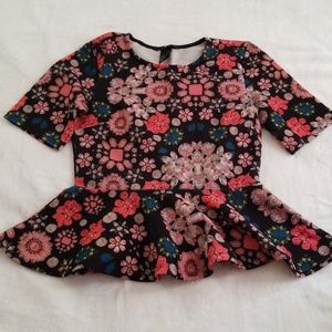 H&m floral peplum top